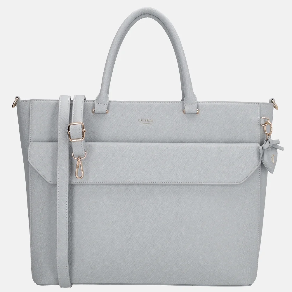 Charm London handtas 15 inch lichtblauw